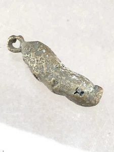 Afrikanischer Stamm Bronze Erdnuss oder Samen Schote Halskette Anhänger oder Charm - Bild 1 von 7