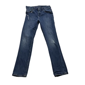 Gap Jeans Size 14 Youth Straight Stretch Mid Rise Medium Wash Blue Denim 30x27" - Picture 1 of 9