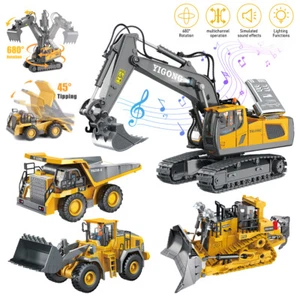 Remote Control Excavator Bulldozer Truck Construction Vehicles Kids RC Car Toy - Picture 1 of 28