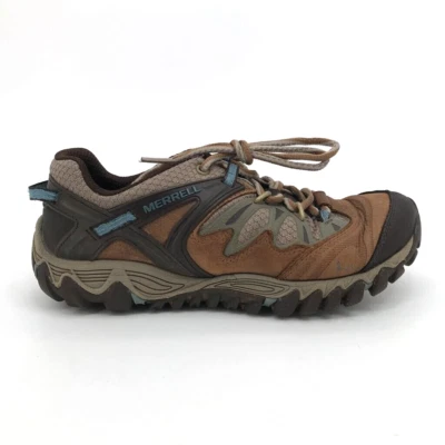 Туфли туристические женские Merrell All Out Blaze коричневые синие на шнуровке низкий топ 8 - Изображение 1 из 4