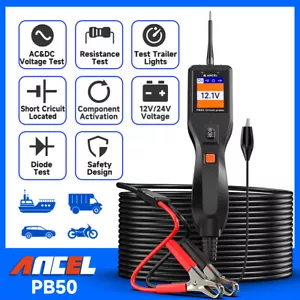 ANCEL PB50 Car Electrical Tester Power Probe DC Voltage Test Fit For Heavy Duty - Foto 1 di 16