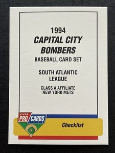 1994 CAPITAL CITY BOMBERS Fleer/ Pro Cards Set Break ***YOU PICK*** METS Class A