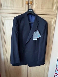 Marks & Spencer Travel Suit Jacket Navy Blue 46 Long Wool Rich - Picture 1 of 6