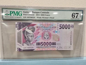 GUINEA 2015 5000 FRANCS SUPERB GEM UNC PMG 67 EPQ - Picture 1 of 2