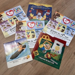 Rara insegna traslite Happy Meals McDonald's Beanie Babies anni 90 + Pocahontas - Foto 1 di 7