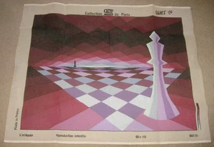 VTG SEG Collection de Paris "L'echiquier" The Chessboard Tapestry Canvas 45x35" - Picture 1 of 13