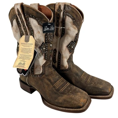 Dan Post Women's Darby Brown & Bone Square Toe Cowgirl Boots DP4984 9.5M - Image 1 of 4