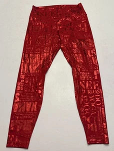 Lululemon Manifesto High Rise Luxtreme Size 12 Shiny Red Lim Ed Leggings Printed - Picture 1 of 11