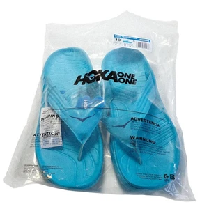 Hoka One One Ora Recovery Flip Flop Thong Sandal Scuba Blue Men’s Size 10 NWT - Picture 1 of 11