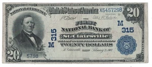 U.S. (St. Clairsville, OH) - Series of 1902 $20.00 National Currency Banknote - Picture 1 of 2