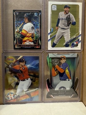 4 George Springer- 2014 Bowman Mini Black Refractor, /50 Gold, /300 Blue Jays - Image 1 of 2