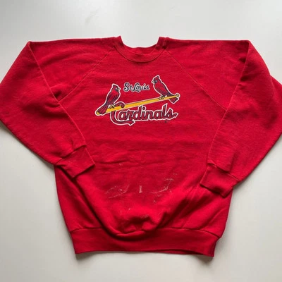 Vintage 90s St. Louis Cardinals MLB Baseball Graphic Crewneck Youth XL Red Rare - Image 1 of 4