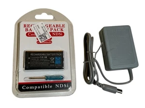 Cargador de pared de CA para el hogar y batería de 2000 mAh y herramienta de destornillador para Nintendo DSi NDSi - Imagen 1 de 6