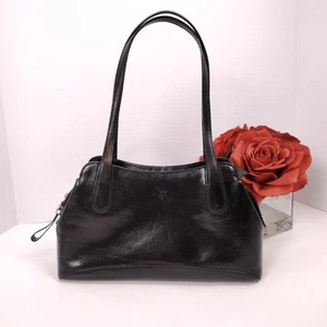 MONSAC ORIGINAL Black Real Leather Satchel Shoulder Bag Purse Classic - Picture 1 of 14