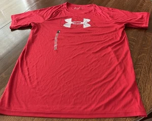 Boys XL Under Armour Tech Big Logo Dry Fit Shirt New With Sticker - Picture 1 of 7