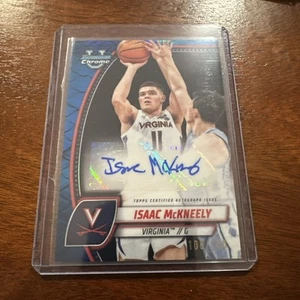 2024-25 Bowman Chrome U #91 Isaac McKneely refractor azul reptiliano automático/150 - Imagen 1 de 3