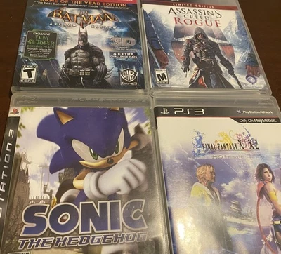 PS3 X4 Bundle! Batman Asylum + Assassin's Creed + Sonic 06 + Final Fantasy X/X2! - Image 1 of 4
