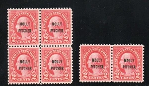 Estampilla de Estados Unidos #646...Jarra Molly...Bloque de 4 como nueva MnH...Par como nueva MH - Imagen 1 de 2
