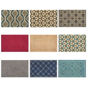 21"x 34" Hand Braided 100% Jute Natural Fiber Kitchen Doormat Area Rug Floor Mat - Picture 1 of 28