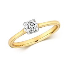 0.25ct Diamond 4 Claw Solitaire Ring Sizes J-Q Yellow Gold