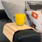 Sofa Arm Tray Foldable Couch Tray Wooden Armrest Tray with Non-Slip Backing