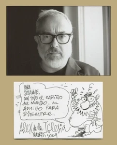 Alex de la Iglesia - Spanish film director - Rare signed card + Sketch + Photo - Afbeelding 1 van 3