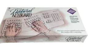 VTG Microsoft Natural Keyboard Wired White Ergonomic With Original Box - Picture 1 of 6