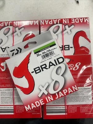 1 NEW Daiwa J-Braid X8 Braided Fishing Line 30lb - 330 Yards (300 M) CHARTREUSE - Image 1 of 4