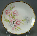 Haviland Limoges Hand Painted Signed MIB Pink White Carnation Flowers Gold Plate