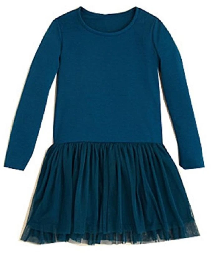 Aqua Girls' Tulle Bottom Dress, Teal, Size XL, MSRP $58 - Image 1 of 1