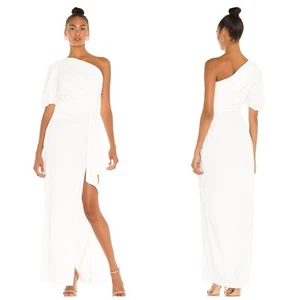 Amanda Uprichard Revolve Long Dress M Cut Out Wedding Formal Bridal Ivory Bexley - Picture 1 of 6