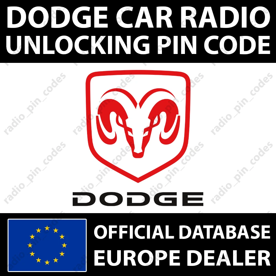 DODGE RADIO PIN CODE NAVI BECKER HARMAN MOPAR VP2 VP3 VP4 UCONNECT 7 8.4 12 INCH - Bild 1 von 4