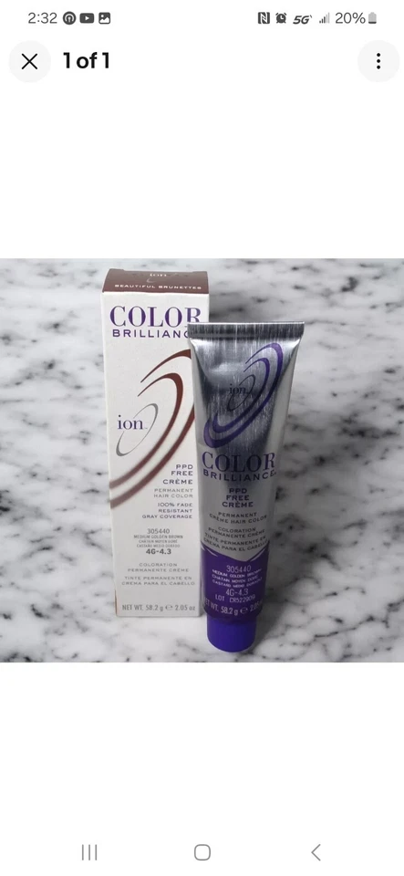 Cor de cabelo permanente Ion Color Brilliance ~ 305440 marrom dourado médio ~ Novo na caixa - Imagem 1 de 1