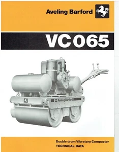 AVELING BARFORD VC065 SERIE VIBRATIONSVERDICHTER ORIGINAL 1979 VERKAUFSPROSPEKT - Bild 1 von 1