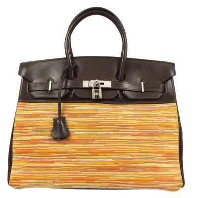 Bolso de Mano Hermes Naranja Nivel Vibrato Becerro Birkin 35 □G 15◯ 80933 Foto 1 de 4