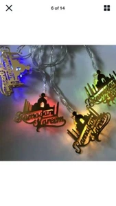 20x Ramadan Eid Decoration Multi Color LED Gold Lantern Light String Muslim Moon - Picture 1 of 4