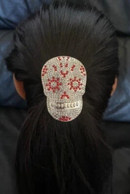¡Nuevo! Corbata para el cabello/cráneo de azúcar/ornamentado 3 pulgadas de ancho/cintas para la cabeza de diamantes de imitación ¡Lo mejor! Foto 1 de 2