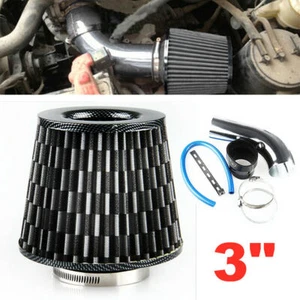 Kit de admisión de aire de aluminio para automóvil de 76 mm 3" tubería + filtro de admisión de aire frío + abrazaderas - Imagen 1 de 14