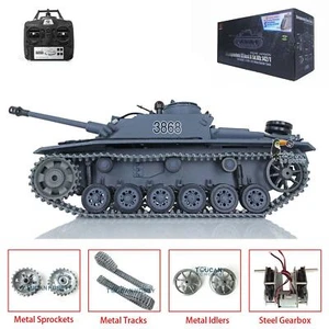 On Sale Henglong 1/16 7.0 Upgraded Metal Tracks RTR RC Tank German Stug III 3868 - Picture 1 of 12