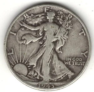 Medio dólar Walking Liberty 1943 D en muy buen estado ~ ver el escaneo 43-1-1 - Imagen 1 de 5