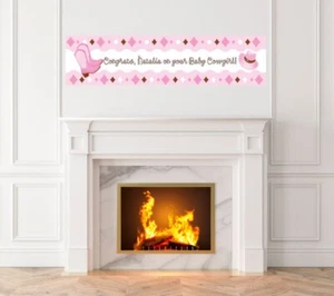 Cowgirl Western- Birthday Party Printed Banner - Indoor Outdoor Cowgirl Banner - Picture 1 of 1