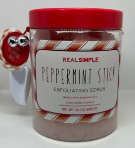 REAL SIMPLE PEPPERMINT STICK EXFOLIATING SCRUB 24 OZ WITH SCOOP - Picture 1 of 2