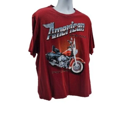 Camiseta de motociclista American Heritage roja talla 3XL Born To Ride Foto 1 de 3