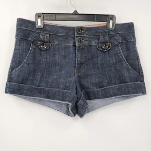 Pantalones Cortos de Jean One 5 One Para Mujer 14 Azul Lavado Oscuro Denim Elastizados Cremallera Dañada - Imagen 1 de 8