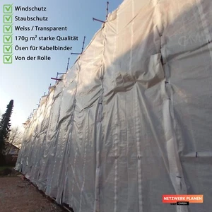 Gerüstplane Bauplane 3.20m X 50m Abdeckplane Für Baustelle, Gerüstbau, Agrar - Bild 1 von 6