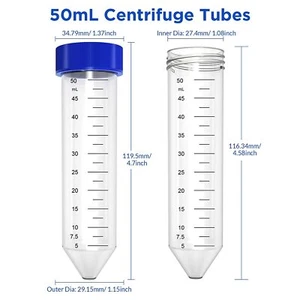 Conical 50mL Centrifuge Tubes,Sterile,Leakproof,Sample Storage Tubes,Lab Tubes - Picture 1 of 11