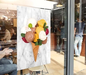 3D Ice Cream Dessert Shop G190 Window Stickers Vinyl Wall Mural Decals Coco - Picture 1 of 11