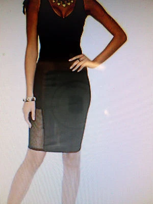 Vestido vaina para mujer Kardashian Kollection con panel de rejilla Foto 1 de 2