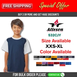 Alleson Athletic 532CJY Youth Crewneck Baseball Jersey - Picture 1 of 5