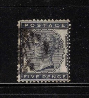Sello de Gran Bretaña emitido 1880-81: Scott #85; 5p, Queen Victoria, usado Foto 1 de 2